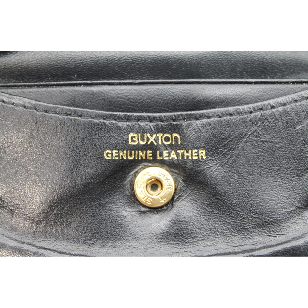 Vintage Buxton Black Leather Coin Purse Wallet Snap Card Holder Retro - Picture 12 of 13